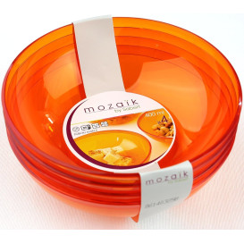 Plastic Kom PS Kristal Hard oranje 400ml Ø14cm (60 stuks)