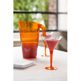 Plastic stamglas Cocktail oranje 100 ml (6 stuks) 