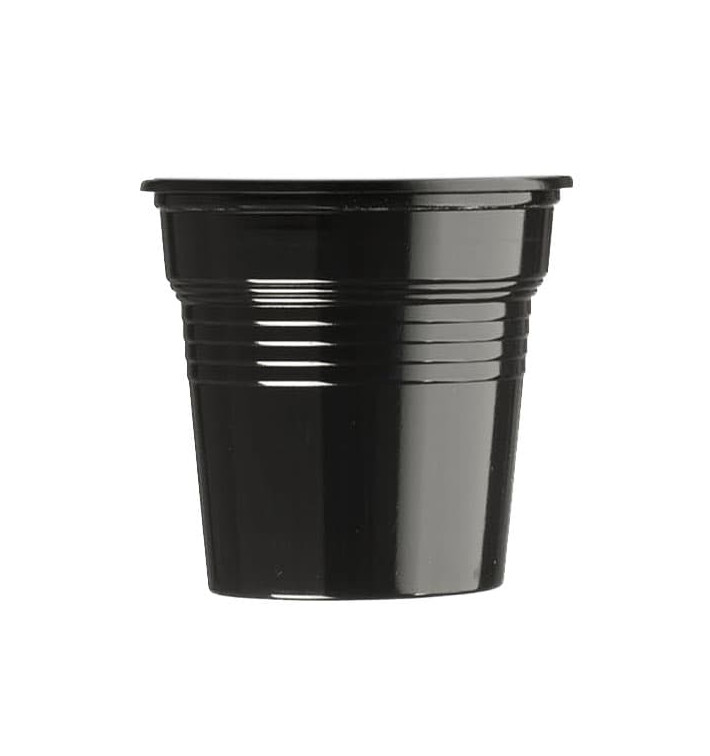 Plastic PS Shotje zwart 80ml Ø5,7cm (50 stuks) 