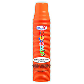 Plastic PS Shotje oranje 80ml Ø5,7cm (1500 stuks)