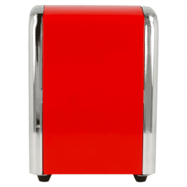 Servet van staal dispenser"Miniservis" rood 10,5x9,7x14cm (12 stuks)