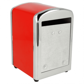 Servet van staal dispenser"Miniservis" rood 10,5x9,7x14cm (12 stuks)