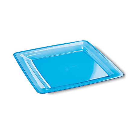 Plastic bord Vierkant extra sterk turkoois 18x18cm (108 stuks)