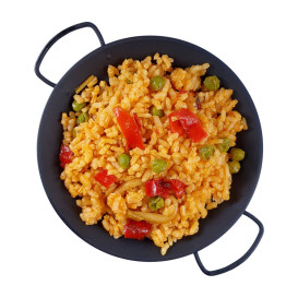 Bediening mini Paella pan dienblad zwart PP 15cm (6 stuks) 