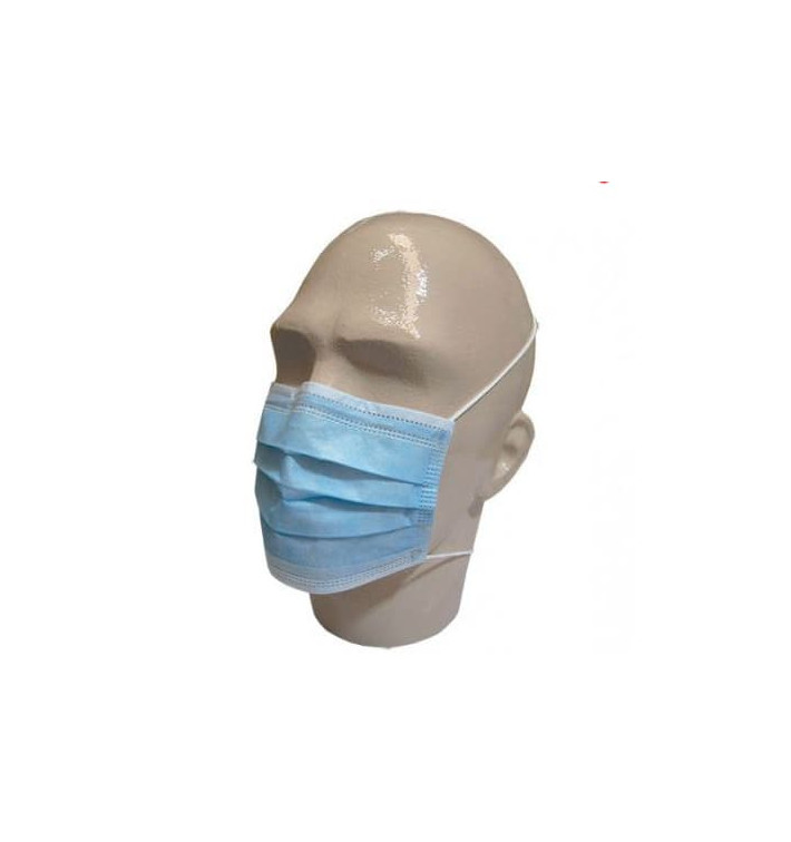 Wegwerp chirurgisch masker Rechthoekige vorm "TST" blauw 3C (50 stuks)