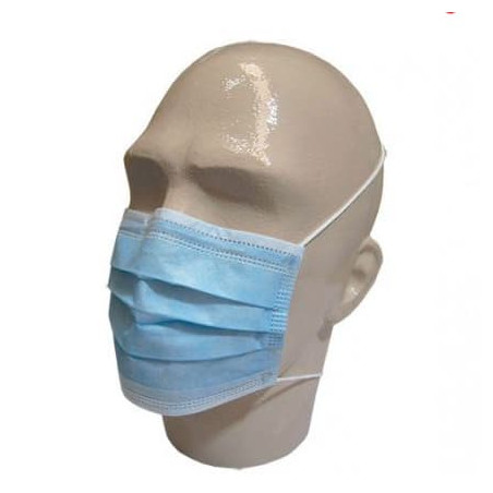 Wegwerp chirurgisch masker Rechthoekige vorm "TST" blauw 3C (1000 stuks)