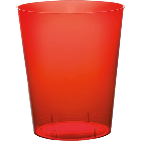 Plastic PS beker "Moon" rood transparant 350ml (400 stuks)