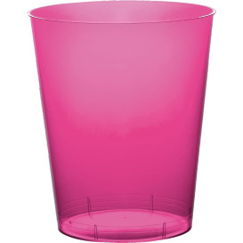 Plastic PS beker "Moon" fuchsia transparant 350ml (400 stuks)