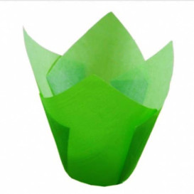 Cupcake vorm voering tulpvorm groen Ø5x5/8cm (2000 stuks)