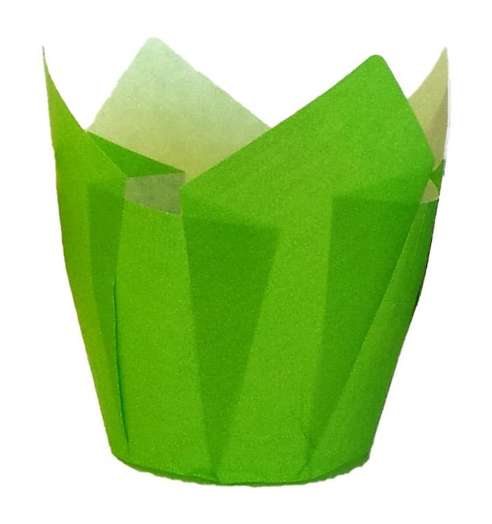 Cupcake vorm voering tulpvorm groen Ø5x5/8cm (2000 stuks)