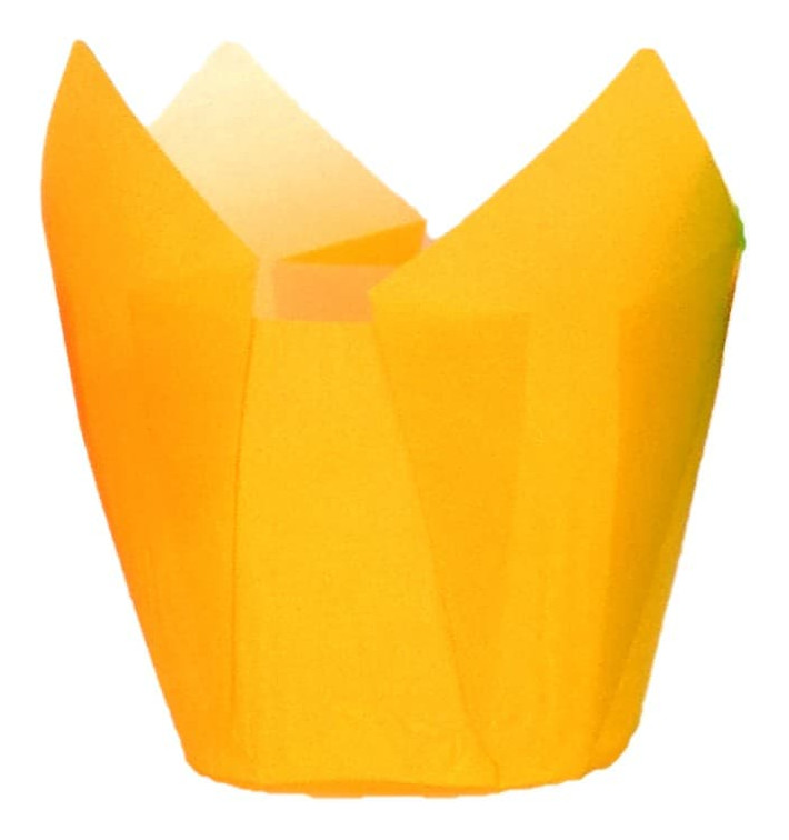 Cupcake vorm voering tulpvorm geel Ø5x5/8cm (2000 stuks)