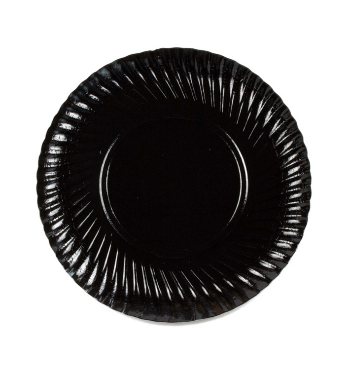 Papieren bord Rond vormig zwart 25cm (500 stuks)