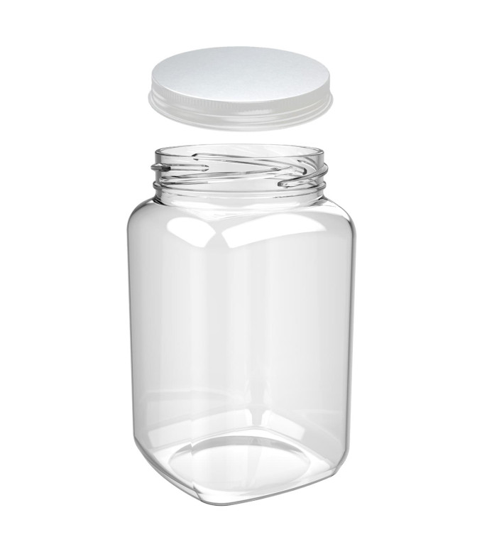 Plastic pot met Deksel transparant SAN Herbruikbaar 2250ml (1 stuk)