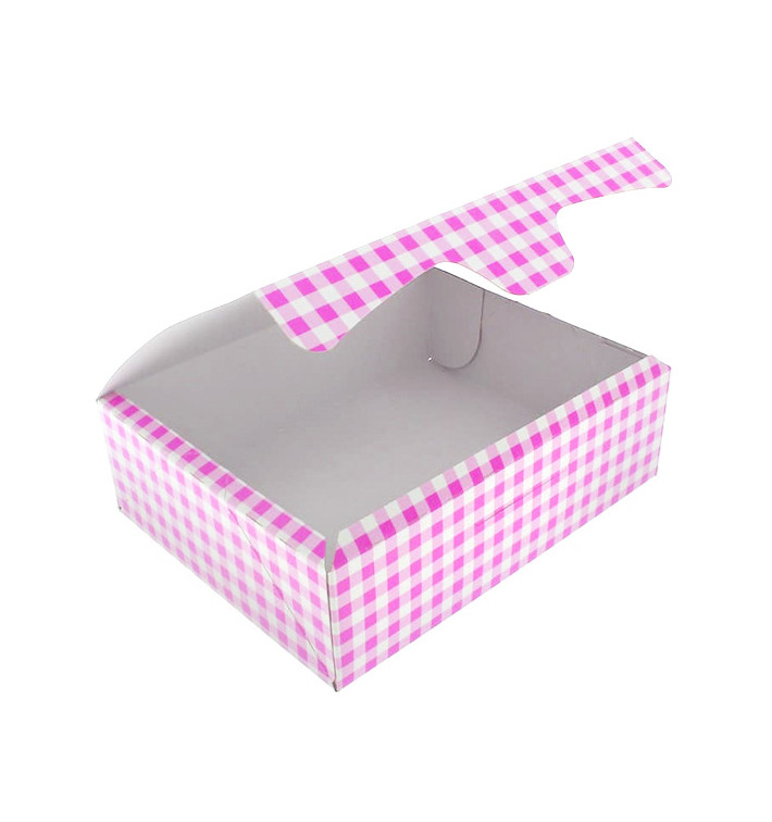 Papier bakkerij doos roze 18,2x13,6x5,2cm 500g (250 stuks)