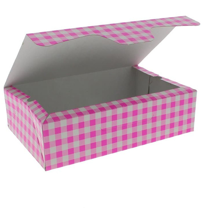 Papier bakkerij doos roze 17,5x11,5x4,7cm 250g (360 stuks)