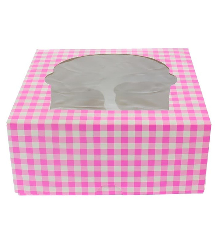 Papieren Cake vorm zak 4 Slots roze 17,3x16,5x7,5cm (140 stuks)