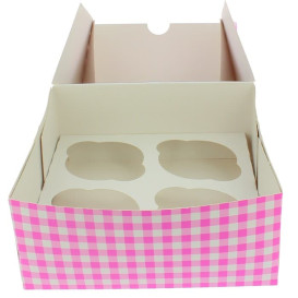 Papieren Cake vorm zak 4 Slots roze 17,3x16,5x7,5cm (140 stuks)