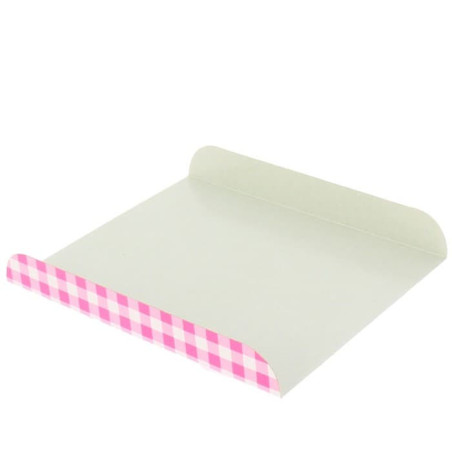 Papieren dienblad voor wafel roze 15x13cm (100 stuks) 