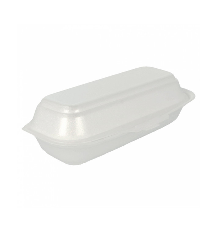 Schuim hot dog Container wit 2,10x1,05x0,64cm (500 stuks)