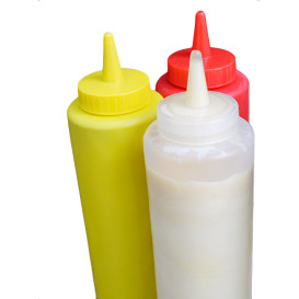 Squeeze saus dispenser plastic geel 240ml (72 stuks)