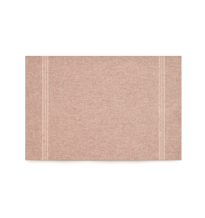 Recycled Katoenen placemat "Daen Drap" bruin 32x45cm (72 stuks)