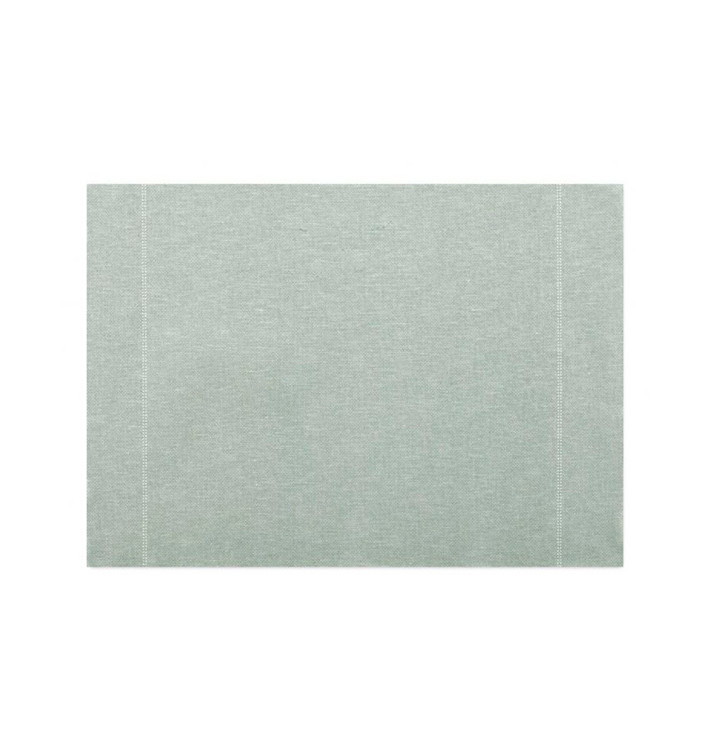 Katoenen placemat "Daen Drap" parel grijs 32x45cm (12 stuks) 