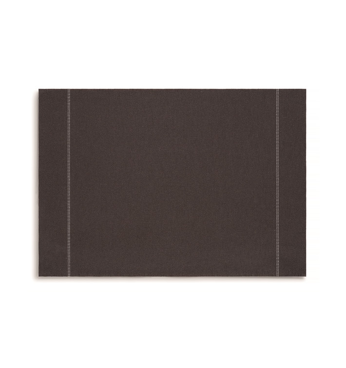 Katoenen placemat "Daen Drap" Anthracite 32x45cm (12 stuks) 