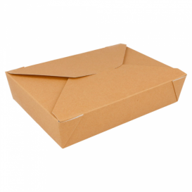 Papieren take-out Container "American" Naturel 19,7x14x4,6cm 1470ml (50 stuks) 