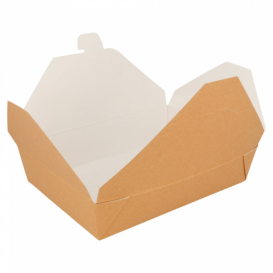 Papieren take-out Container "American" Naturel 19,7x14x4,6cm 1470ml (50 stuks) 