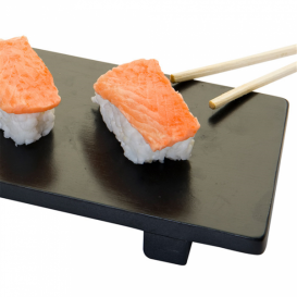 Bamboe sushi dienblad zwart 50x23x2,5cm (10 stuks)