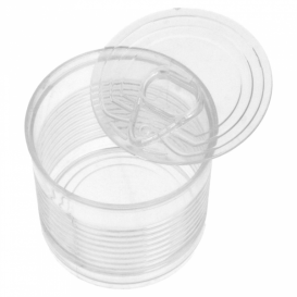 Proeving plastic conservenblik PS transparant 220ml Ø7,4x7cm (100 stuks)