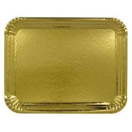 Papieren dienblad Rechthoekige vorm goud 40x50 cm (100 stuks)