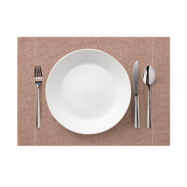 Recycled Katoenen placemat "Daen Drap" bruin 32x45cm (72 stuks)