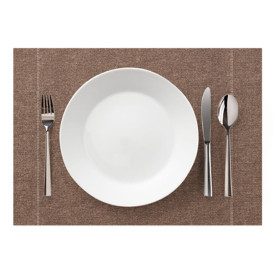 Katoenen placemat "Daen Drap" donker bruin 32x45cm (12 stuks) 