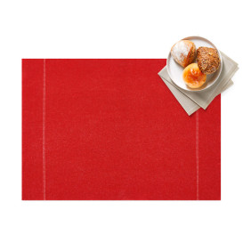 Katoenen placemat "Daen Drap" rood 32x45cm (12 stuks) 