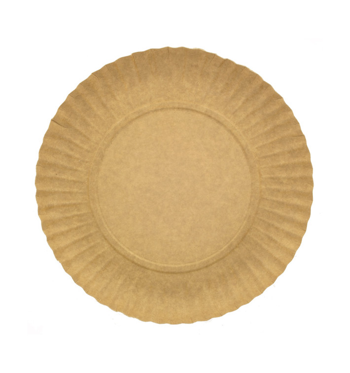 Papieren bord Rond vormig kraft 21cm 255g/m2 (100 stuks) 