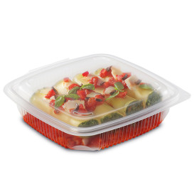 Plastic Container Microwave PP transparant 1200ml 19,0x18,5cm (50 stuks) 