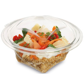 Plastic saladekom APET Rond vormig transparant 500ml Ø15,5cm (300 stuks)