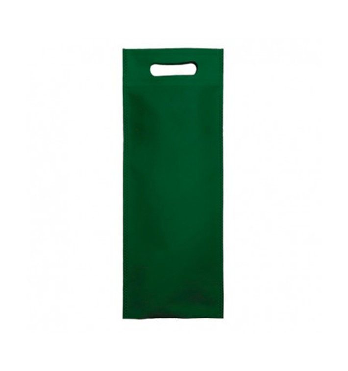 Niet geweven tas met gestanste handgrepen groen 17+10x40cm (25 stuks)