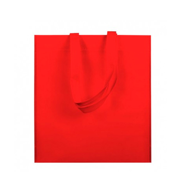 Niet geweven tas met korte hengsels rood 38x42cm (200 stuks)