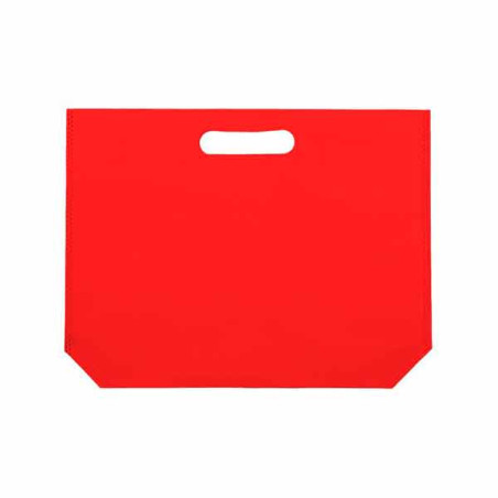 Niet geweven tas met gestanste handgrepen rood 34+8x26cm (25 stuks)