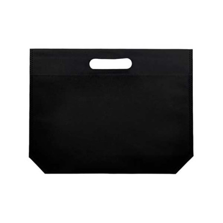 Niet geweven tas met gestanste handgrepen zwart 34+8x26cm (200 stuks)