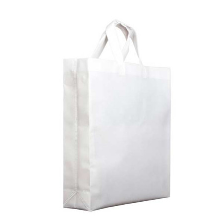 Niet Geweven PREMIUM Tas met Korte Hengsels Wit 25+10x30cm (200 stuks)