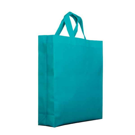 Niet Geweven PREMIUM Tas met Korte Hengsels Aquamarijn 25+10x30cm (25 stuks)