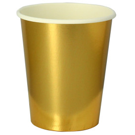 Papieren beker goud 9Oz/240ml "Party" (10 stuks)