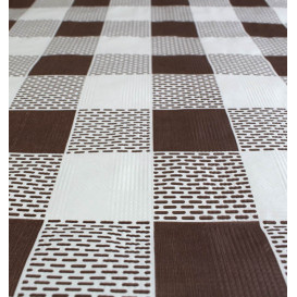 Voorgesneden papieren tafelkleed bruin Checkers 40g 1,2x1,2m (400 stuks) 