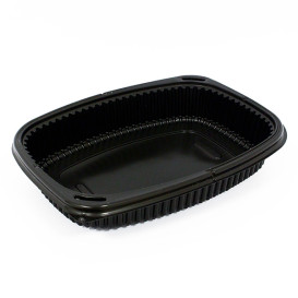 Plastic PP Container Rechthoekige vorm 1250ml 25,5x18,9x4,5cm (40 stuks) 