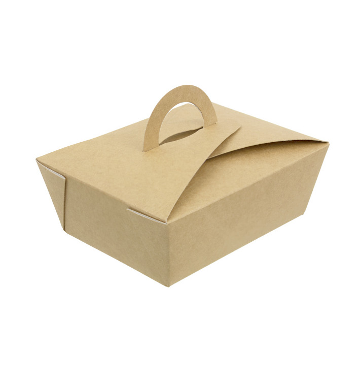 American Box with handles "Doggy Bag" Kraft 12x9x5cm (350 Units)