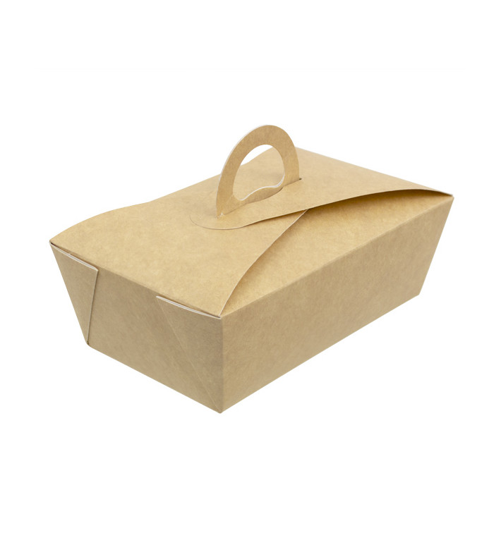 American Box with handles "Doggy Bag" Kraft 16x9,5x6cm (200 Units)