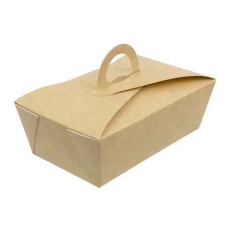 American Box with handles "Doggy Bag" Kraft 16x9,5x6cm (200 Units)